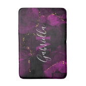 Violett und goldener Marmor Badematte (Vorderseite Vertikal)