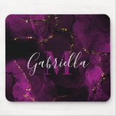 Violett und goldener Marmor Mousepad (Vorne)
