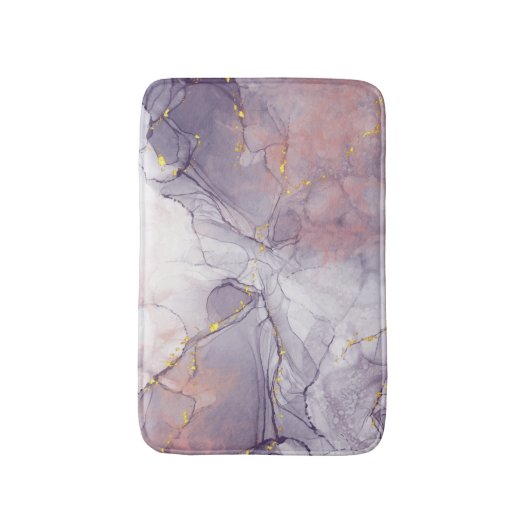 Violett und Goldmarmor Badematte (Vorderseite Vertikal)