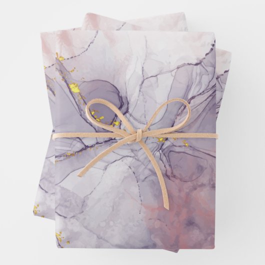 Violett und Goldmarmor Geschenkpapier Set (Beispiel)