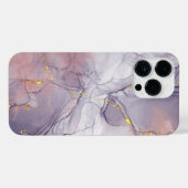 Violett und Goldmarmor iPhone Hülle (Rückseite (Horizontal))