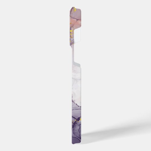 Violett und Goldmarmor iPhone Hülle (Linke Seite)