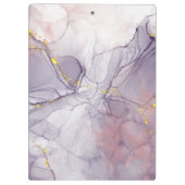 Violett und Goldmarmor Klemmbrett (Rückseite)