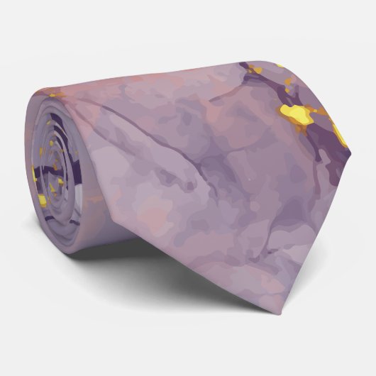 Violett und Goldmarmor Krawatte (Gerollt)