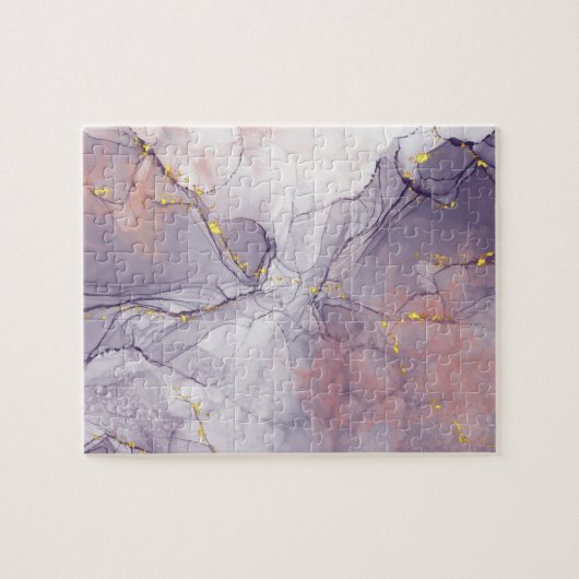 Violett und Goldmarmor Puzzle (Horizontal)