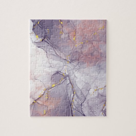 Violett und Goldmarmor Puzzle (Vertikal)