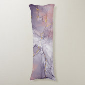 Violett und Goldmarmor Seitenschläferkissen (Vorderseite Vertikal)