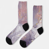 Violett und Goldmarmor Socken (Linkes Detail)