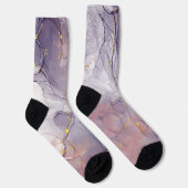 Violett und Goldmarmor Socken (Rechts)
