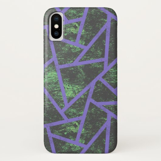 Violett und grünes Mosaik Case-Mate iPhone Hülle (Rückseite)