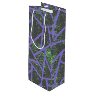 Violett und grünes Mosaik Geschenktüte Für Weinflaschen