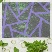 Violett und grünes Mosaik Geschirrtuch (Gefaltet)