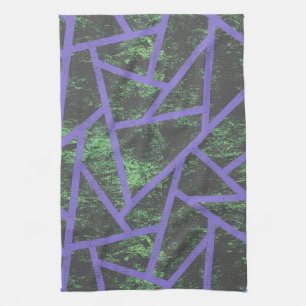 Violett und grünes Mosaik Geschirrtuch