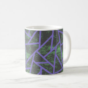 Violett und grünes Mosaik Kaffeetasse