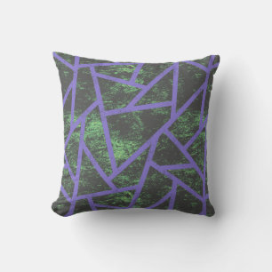 Violett und grünes Mosaik Kissen