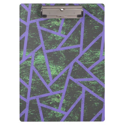 Violett und grünes Mosaik Klemmbrett (Vorderseite)