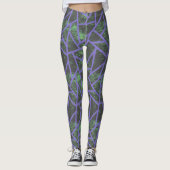Violett und grünes Mosaik Leggings (Vorderseite)