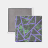 Violett und grünes Mosaik Magnet (Vorderseite/Rückseite)
