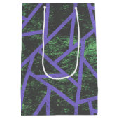 Violett und grünes Mosaik Mittlere Geschenktüte (Rückseite)