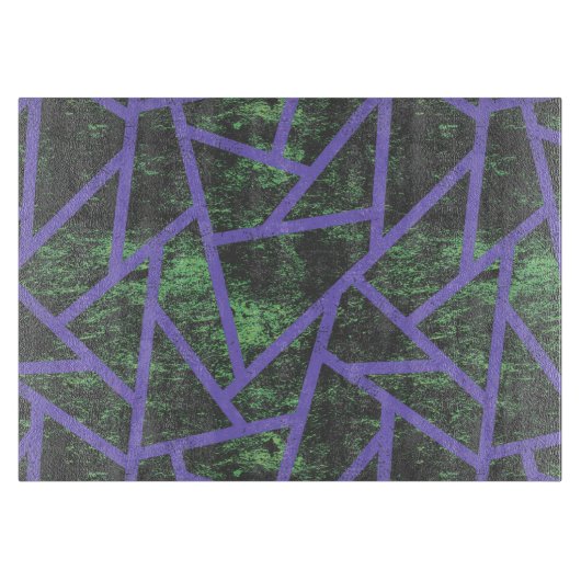 Violett und grünes Mosaik Schneidebrett (Vorderseite)