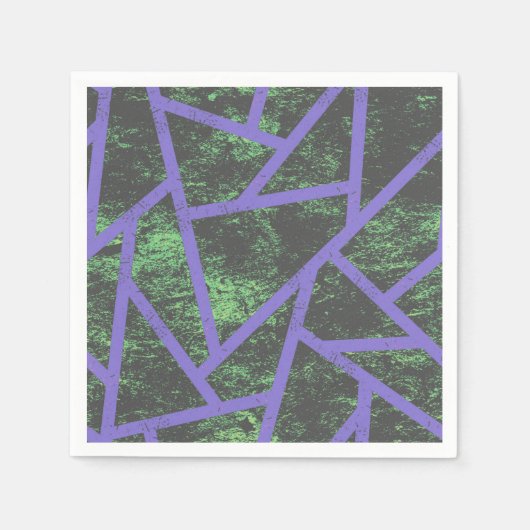 Violett und grünes Mosaik Serviette (Vorderseite)