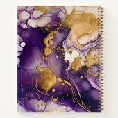 Violett und lila Goldalkoholfarbe Notizblock (Rückseite)
