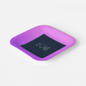 Violett- und Navy-Papierplatte Pappteller (Gewinkelt)