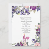 Violett und Pflaumenblättriges Brautparty Weinverk Einladung (Vorderseite)