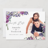 Violett- und Pflaumenhochzeit Save The Date (Vorderseite)