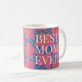Violett und rosa Blume Beste Mama je Kaffeetasse (VorderseiteRechts)