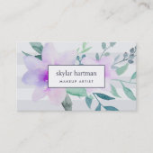 Violett und Sage Wasserfarbe Visitenkarte (Vorderseite)