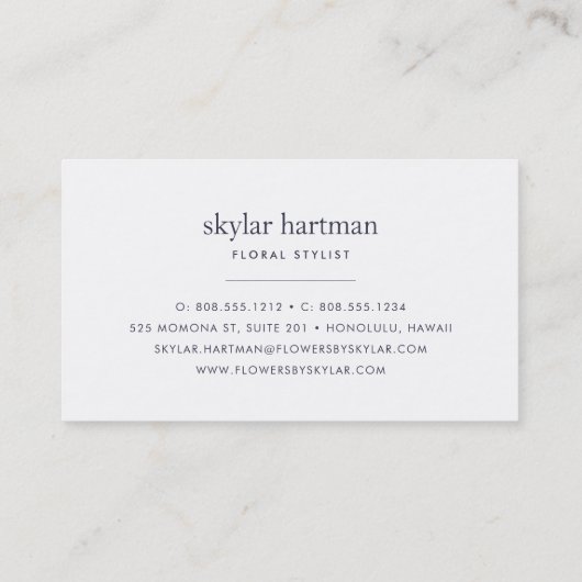 Violett und Sage Wasserfarbe Visitenkarte (Rückseite)