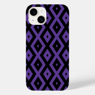 Violett und schwarzes Rautenmuster Case-Mate iPhone 14 Hülle