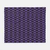 Violett und schwarzes Rautenmuster Fleecedecke (Vorderseite (Horizontal))
