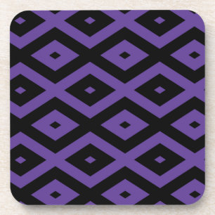 Violett und schwarzes Rautenmuster Getränkeuntersetzer