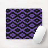 Violett und schwarzes Rautenmuster Mousepad (Mit Mouse)
