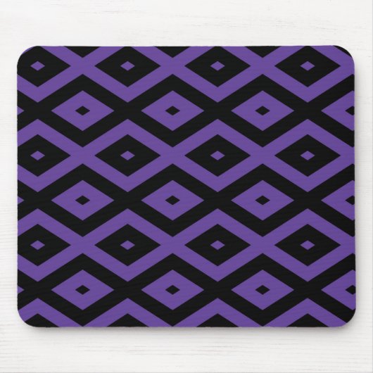 Violett und schwarzes Rautenmuster Mousepad (Vorne)