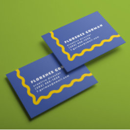 Violett und sonnige gelbe Wavy-Rahmen Visitenkarte