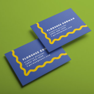 Violett und sonnige gelbe Wavy-Rahmen Visitenkarte