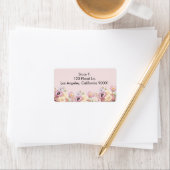 Violett und staubige rosa Blume Adressaufkleber (Insitu)