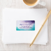 Violett und Türkis Wasserfarbe Personalisiert Adressaufkleber (Insitu)