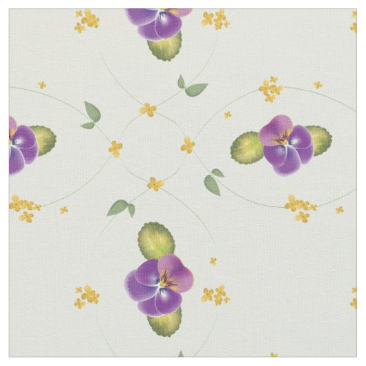 Violett und zartes gelbes Blumenmuster Stoff (Nahaufnahme)