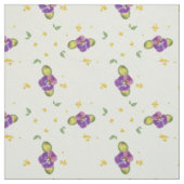 Violett und zartes gelbes Blumenmuster Stoff (Muster)