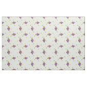 Violett und zartes gelbes Blumenmuster Stoff (Fat Quarter (45,7 x 55,9 cm))
