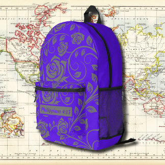 Violett Vintages Muster mit Bibelverse Bedruckter Rucksack