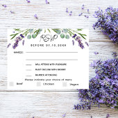 Violett Violett Hochzeitsmenü Antwort RSVP Karte