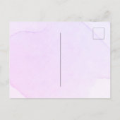 Violett-violette Blumen Grünbogen Geburtstag Einladungspostkarte (Rückseite)