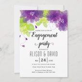 Violett-violette Blumen Hochzeitengagemnet-Party Einladung (Vorderseite)