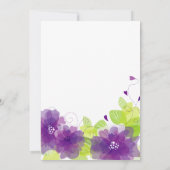 Violett-violette Blumen Hochzeitsdinner Probe Einladung (Rückseite)