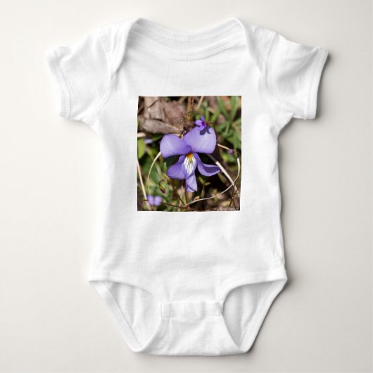 Violett von Vögeln mit Blüten Baby Strampler (Vorderseite)